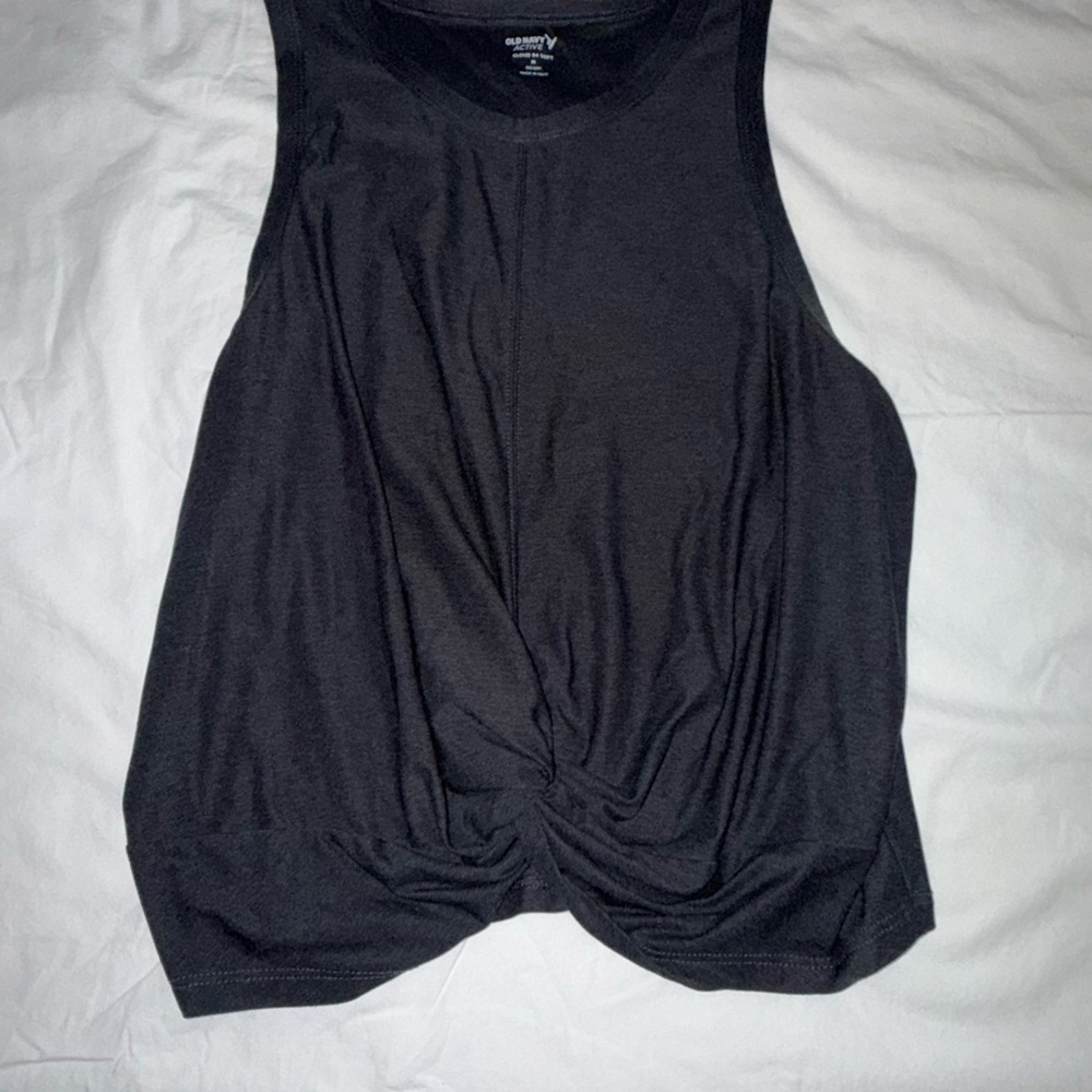 Old Navy Black Twist-Front Tank Top